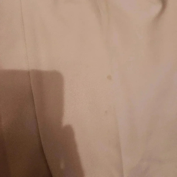 Vintage Pale Blue Wide Leg Trousers High Waisted Pockets Belt Loops Gray Cropped - Picture 9 of 9